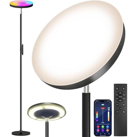 Keepsmile Double Side Lighting Led Floor Lamp with Remote Smart App 36W/2600LM - Picture 6 of 6